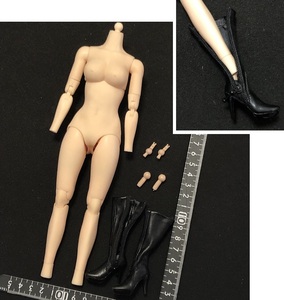 送料300円) 1/6 女性 素体 ブーツ FLAGSET ペール (検 DAMTOYS easy&simple VERYCOOL TBleague phicen ホットトイズ JIAOUDOLL フィギュア