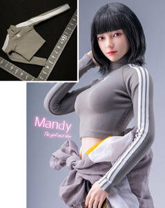  postage 84 jpy gray 1/6 figure for sport knitted shirt woman long T clothes ( inspection DAMTOYS easy&simple DID VERYCOOL TBleague phicen figure 