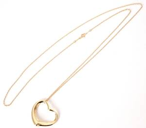  обычная цена 60 десять тысяч иен примерно очень большой Heart! прекрасный товар Tiffany XLarge Open Heart длинный колье K18 18 золотой колье 