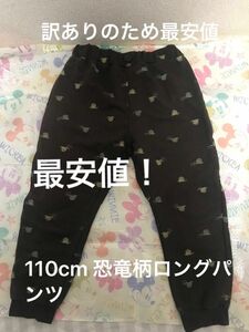 used ☆訳ありのため最安値☆ 恐竜柄　110cm ロングパンツ　キッズ　子供服　恐竜の背びれ付きデザイン