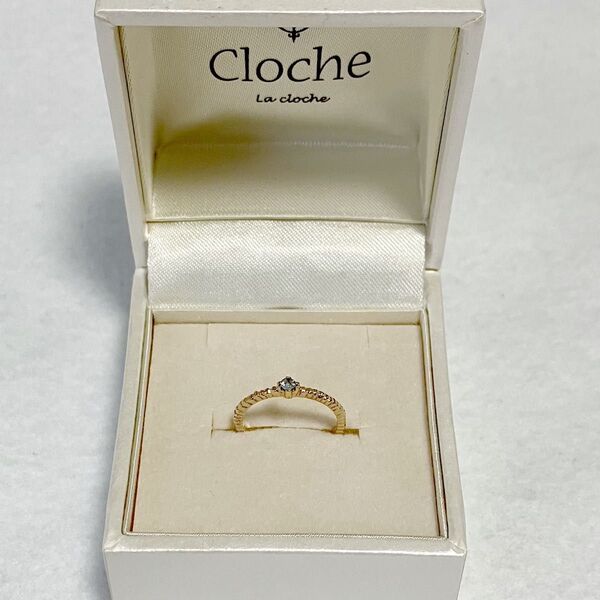 cloche クロチェ K10 アクアマリン リング 2号