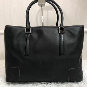 極美品/大容量●コーチ COACH トートバッグ ハンドバッグ 肩掛け メンズ ビジネス A4 書類かばん PC レザー 本革 黒 ブラック 肩掛け の画像3