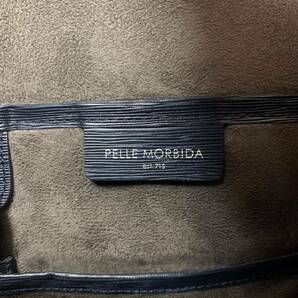 極美品/人気●ペッレモルビダ PELLE MORBIDA ブリーフケース ビジネスバッグ メンズ 大容量 A4 書類かばん PC レザー 本革 ネイビー 紺の画像10