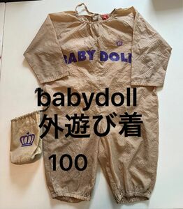 子供服　100 カバーオール　外遊び着　プレイウェア　砂遊び着　ベビードール　babydoll エプロン