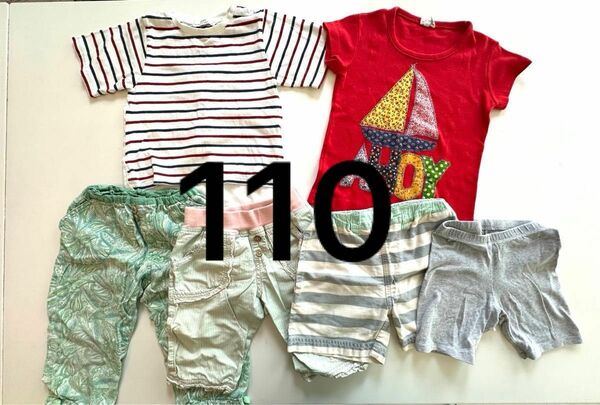 子供服 女の子 半袖Tシャツ ハーフパンツ　ショートパンツ　スパッツ　110 まとめ売り