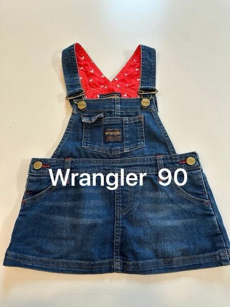 ベビー服　90 女の子　Wrangler デニムジャンバースカート　 デニム 女の子 ワンピース　スカート　オールシーズン