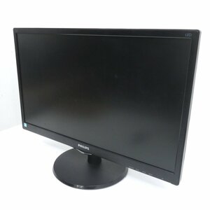 PHILIPS フィリップス 223V5L モニター ブラック 21.5型 液晶ディスプレイ ワイド 角度調節 PC OA機器 EG12797 中古オフィス家電