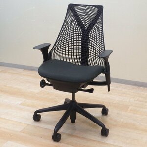 ハーマンミラー Herman Miller セイルチェア オフィスチェア ブラック グレー 前傾チルト アジャスタブルアーム EG13631 中古オフィス家具