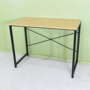 Nitori nitori Zackie PC Desk Natural/Black Office Desk Модная проводка работы YH13710 Используемая офисная мебель