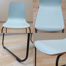 IDEE イデー LANGUE STACKING CHAIR ラング スタッキングチェア ミーティングチェア グリーン 会議椅子 肘無 KK13594 中古オフィス家具_画像9