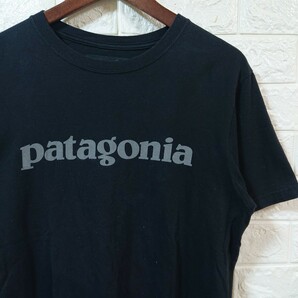 【メキシコ製】patagonia パタゴニア スペルアウト ロゴ 染み込みプリント Tシャツ Sサイズ 黒 logo t-shirt tee blackの画像1