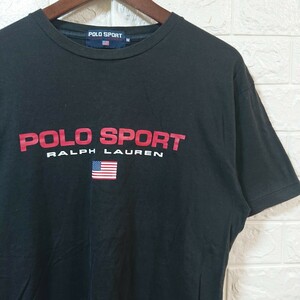 【90s】Vintage POLO SPORT ヴィンテージ ポロスポーツ ラルフローレン スペルアウト ロゴ Tシャツ Mサイズ ブラック シングルステッチ t 