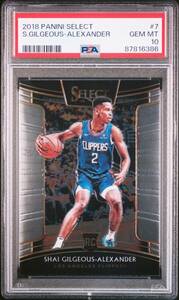 【PSA10 GEM MINT】2018-19 Panini Select [SHAI GILGEOUS-ALEXANDER] No.7 Rookie Card RC NBA LOS ANGELES CLIPPERS