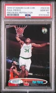 【PSA10 GEM MINT】1998-99 Stadium Club [Paul Pierce/ポールピアース] Previews Chrome Refractor Rookie Card RC NBA BOSTON CELTICS 