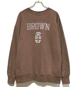 BEAMS ORIGINAL LOOSE COLLEGE SWEAT(L) Brown Beams колледж Roo z тренировочный Crew большой размер тяжелый to