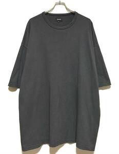 BEAMS ガーメントダイ ネップ ルーズ Tシャツ（XL）チャコール ビームス オーバー サイズ ドロップショルダー ヘビーウェイト 厚手 半袖