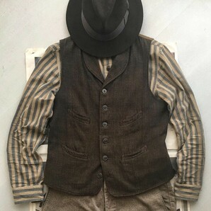 傑作 RRL OWYHEE WORK SHIRT インディゴ ストライプ ワークシャツ Vintage 古着 チンスト 20s30s40s ラルフローレン ドレス カジュアル の画像9