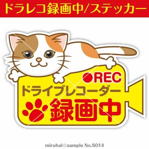 ドライブレコーダー ドラレコ ステッカー 録画中 三毛猫 ネコ