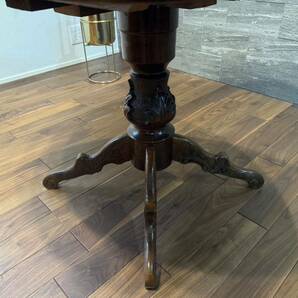 イタリア製 ロココ調ダイニングテーブル 伸長式約35万円 西洋クラシック様式 ヴィンテージテーブル アンティーク ラウンドテーブル の画像9