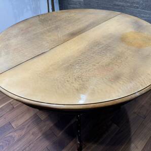 イタリア製 ロココ調ダイニングテーブル 伸長式約35万円 西洋クラシック様式 ヴィンテージテーブル アンティーク ラウンドテーブル の画像7