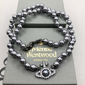 Vivienne Westwood ヴィヴィアン ウエストウッド オーブ パール チョーカーネックレス ガンメタの画像1