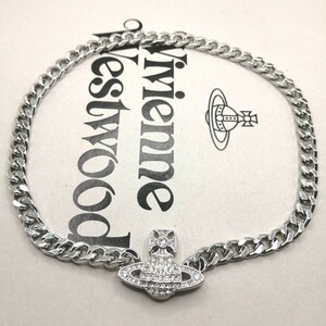 [ free shipping ]Vivienne Westwood Vivienne Westwood chain o-b choker necklace silver 