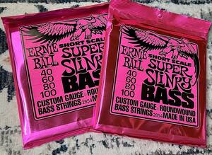 2セットErnie Ball 2854 Short Scale Bass Strings アーニーボール ショートス ケールベース弦