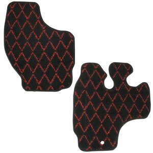 専用設計 アクティ ストリート HH3/HH4 H5/10～H11/06 まで 運転席＆助手席 2PCS レッド/赤 フロント フロアマット ダイヤカット