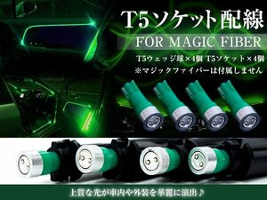 LED T5ソケット マジックファイバー用 ウェッジ球 グリーン 緑 マジックファイバーライト LEDファイバー アクリルチューブ用