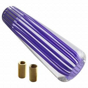 アクリルシフトノブ 150mm 15cm M12×P1.25 M10/M8 パープル 紫 クリア シフトノブ 透明 ライン