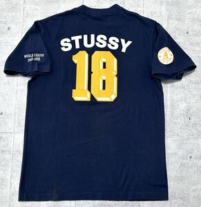 90s USA製 STUSSY BIG4 1998年 ワールドリーグ Tシャツ　　ステューシー NEW YORK LONDON TOKYO LOS ANGELES ナンバリング 玉9551