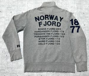 HELLY HANSEN NORWAY FJORD ジップアップ スウェット　　スウェット ノルウェー 国旗 地名 FJORD フィヨルド ヘリーハンセン 玉9650