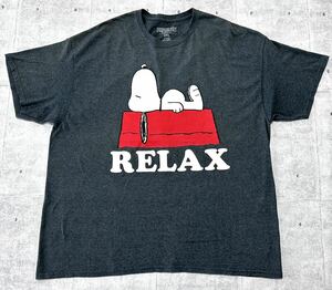 大きいサイズ 2XL USA企画 PEANUTS SNOOPY RELAX　　半袖 Tシャツ 日本サイズ3XL以上 ピーナッツ スヌーピー リラックス 玉9501