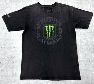 MONSTER ENERGY ビッグロゴ デカロゴ 半袖 Tシャツ クルーネック　　ブラック エナジードリンク 玉9585