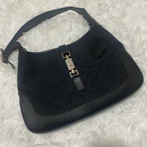 グッチ　GUCCI バッグ　bag ジャッキー　キャンバス　ワンショルダーバッグ　ブラック