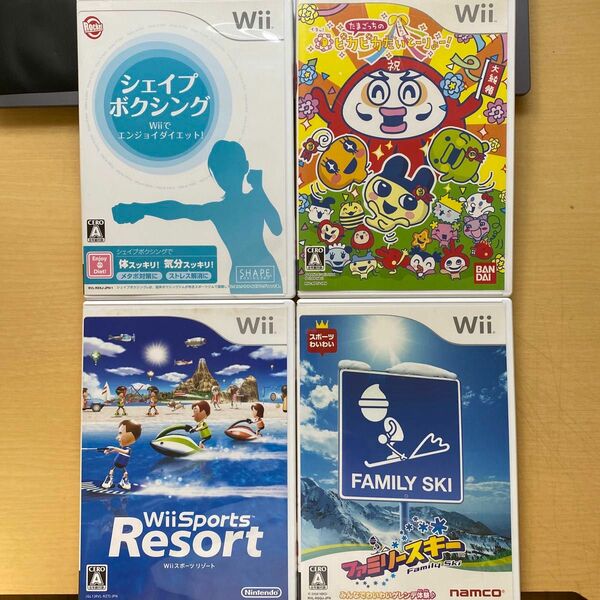 Wii ソフト4本　リゾート　ファミリースキー　シェイプボクシング　たまごっち