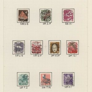 ☆コレクターの出品 済/（ローラー印）『第３次動植物国宝切手』１０種完の画像1