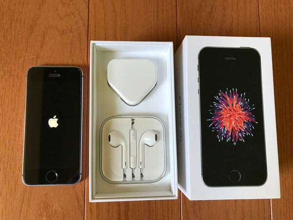 iPhone SE 第一世代 64GB SIMフリー スペースグレイ 香港版 シャッター音 無音 新品バッテリー100% オマケあり 第1世代 Space Gray 海外版