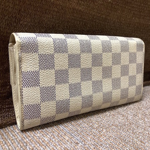 86Y240322D 美品 LOUIS VUITTON ルイヴィトン ダミエ アズール ポルトフォイユ サラ 長財布 検キ ラウンドファスナー ウォレット M61735の画像2