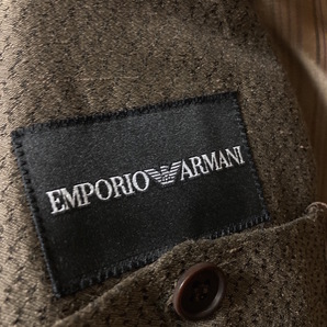 64Y240411R 美品 EMPORIO ARMANI エンポリオアルマーニ メンズ リネン ジャケット カーディガン 検 麻 ブレザー ブルゾン レザー コートの画像9