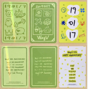 NCT WayV デビュー 3周年 4周年 5周年 記念 MD ラッキーカード トレカ 3枚セット 3rd 4th 5th Anniversary