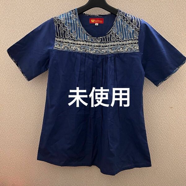 【未使用】 Tシャツ　ブルー　青　hermas 半袖