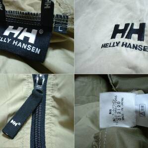 HELLY HANSENハーフジップアノラックパーカーLカーキベージュ正規ヘリーハンセンナイロンジャケットウインドフーディプルオーバーブルゾンの画像2