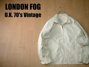 英国製70sビンテージLONDON FOGスイングトップ40-LONG正規ロンドンフォグMADE IN ENGLANDバラクータUKドリズラージャケットG9ハリントン