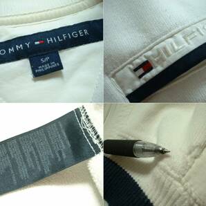 TOMMY HILFIGERワンポイント刺繍リブスウェットデナリトラックジャケットS(JPN-M程)ホワイトフラッグ正規トミーヒルフィガージャージトップの画像3
