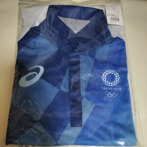 送料無料 未使用 東京2020オリンピック パラリンピック アシックス ポロシャツ Ｍサイズ 身長167～173 ポリエステル100％ ブルー 青 ASICS