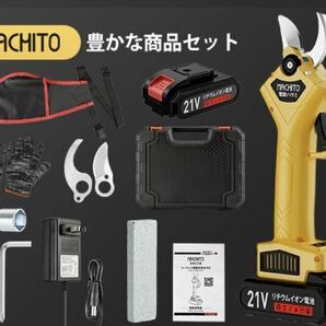 2A09z4O 園芸用はさみ 電動剪定はさみ 剪定バサミ 充電式剪定バサミ バッテリー2個 手袋&収納ケース付き.の画像1