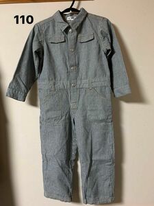 ヒッコリーデニムつなぎ　110サイズ　子供服