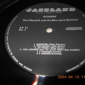 【UK MONO 激レア】DON RENDELL NEW JAZZ QUINTET JAZZLAND JLP51 COAT/FLIP BACK/UK orig. 貴重な英国プレスの画像7