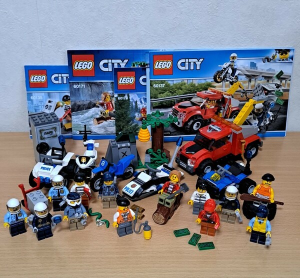 LEGO レゴ 60137 シティ 金庫ドロボウのレッカー車 60135ドロボウとポリス4WDバギー 60171 山のドロボウたち 60170 山のポリスバイク 60126